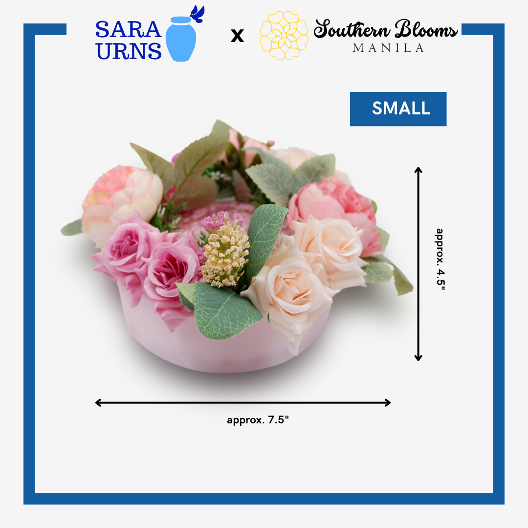 Small Forever Urn Flower Arrangement Pastel Pink