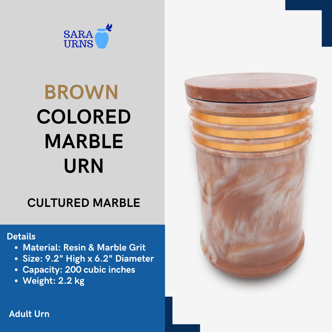 Brown Colored Marble Urn (Cultured Marble)