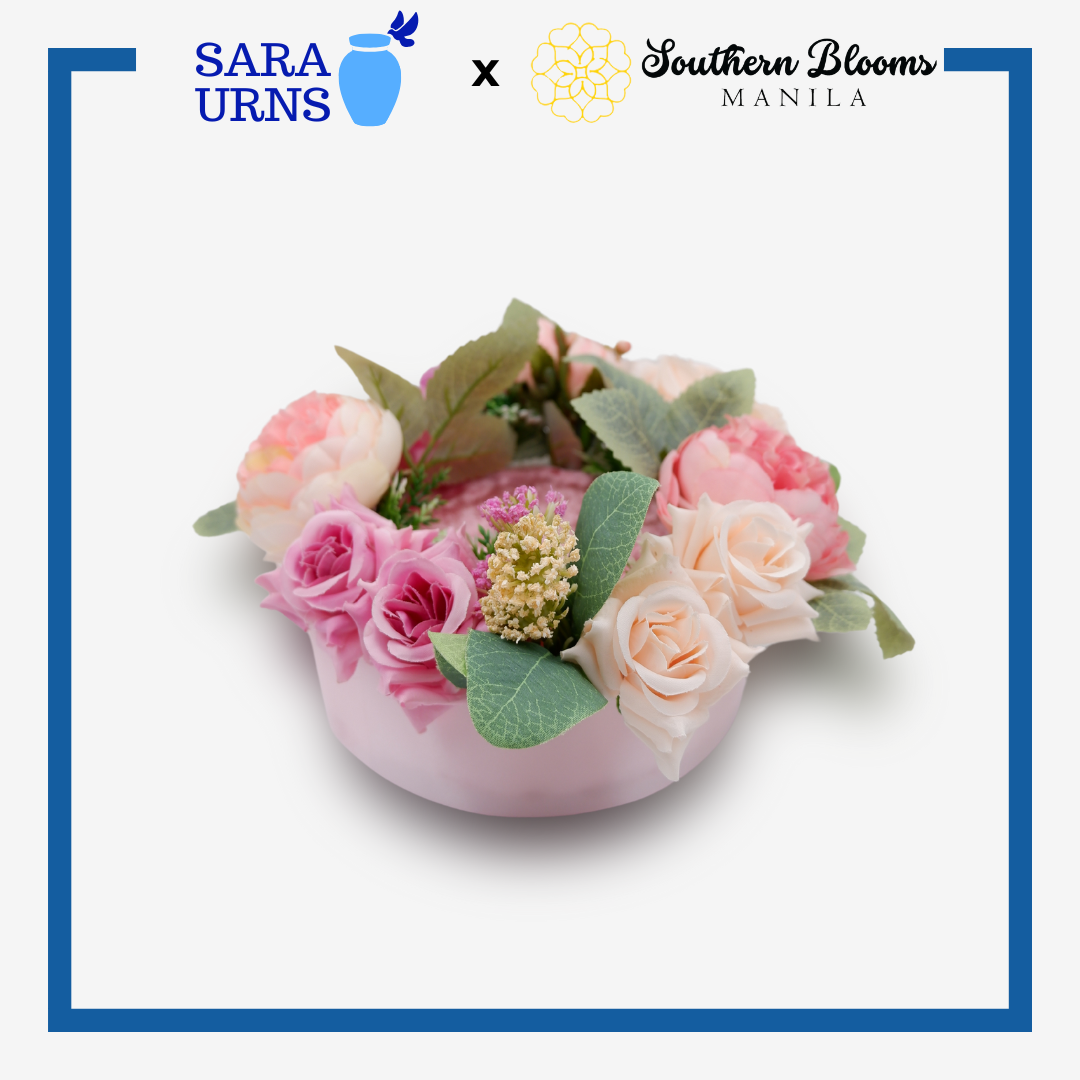 Small Forever Urn Flower Arrangement Pastel Pink