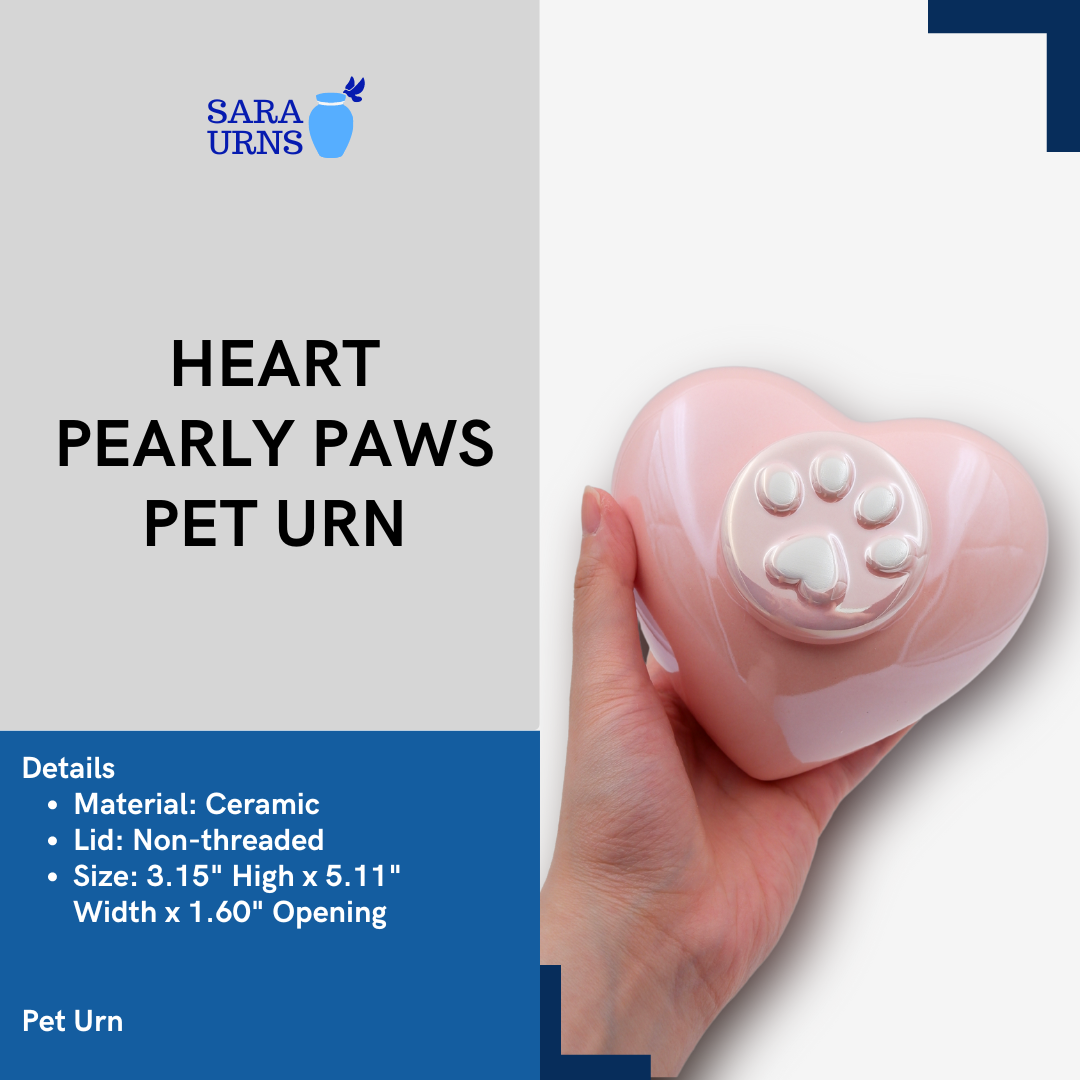 Heart Pearly Paws Pet Urn