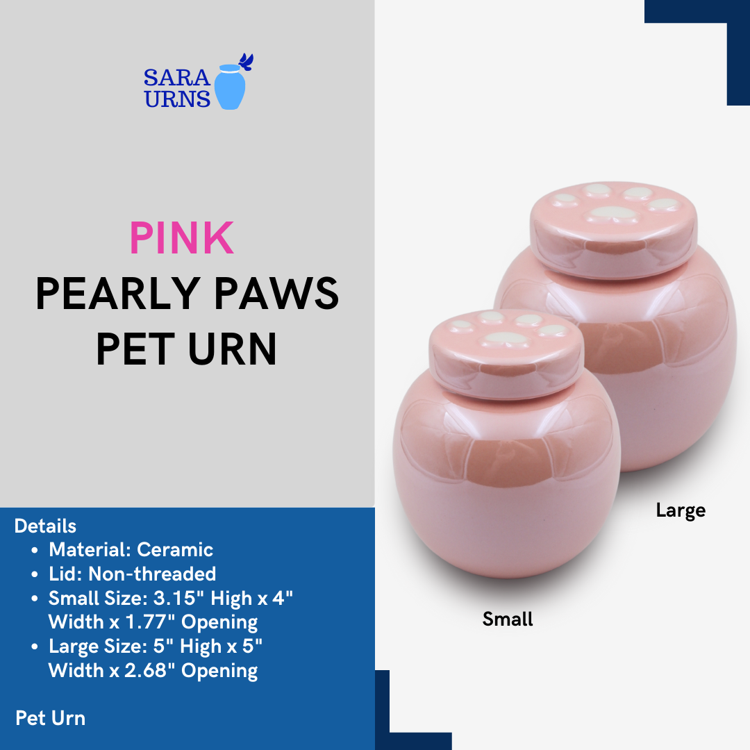 Pink Pearly Paws Pet Urn