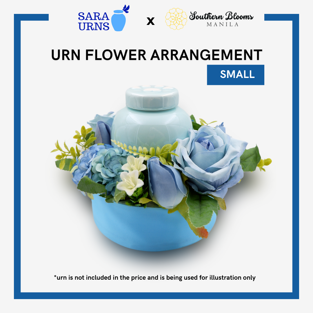 Small Forever Urn Flower Arrangement Blue