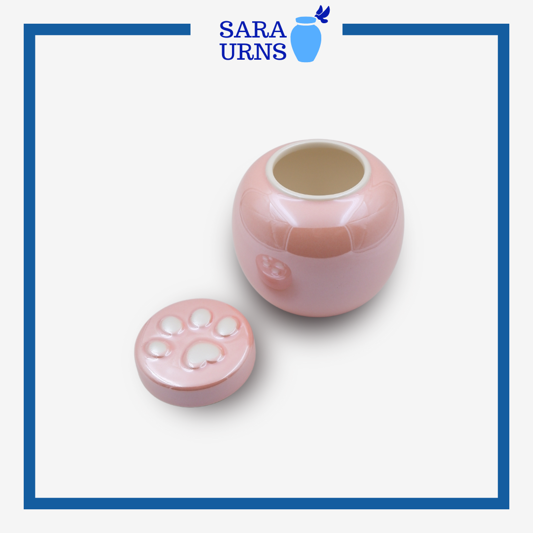 Pink Pearly Paws Pet Urn