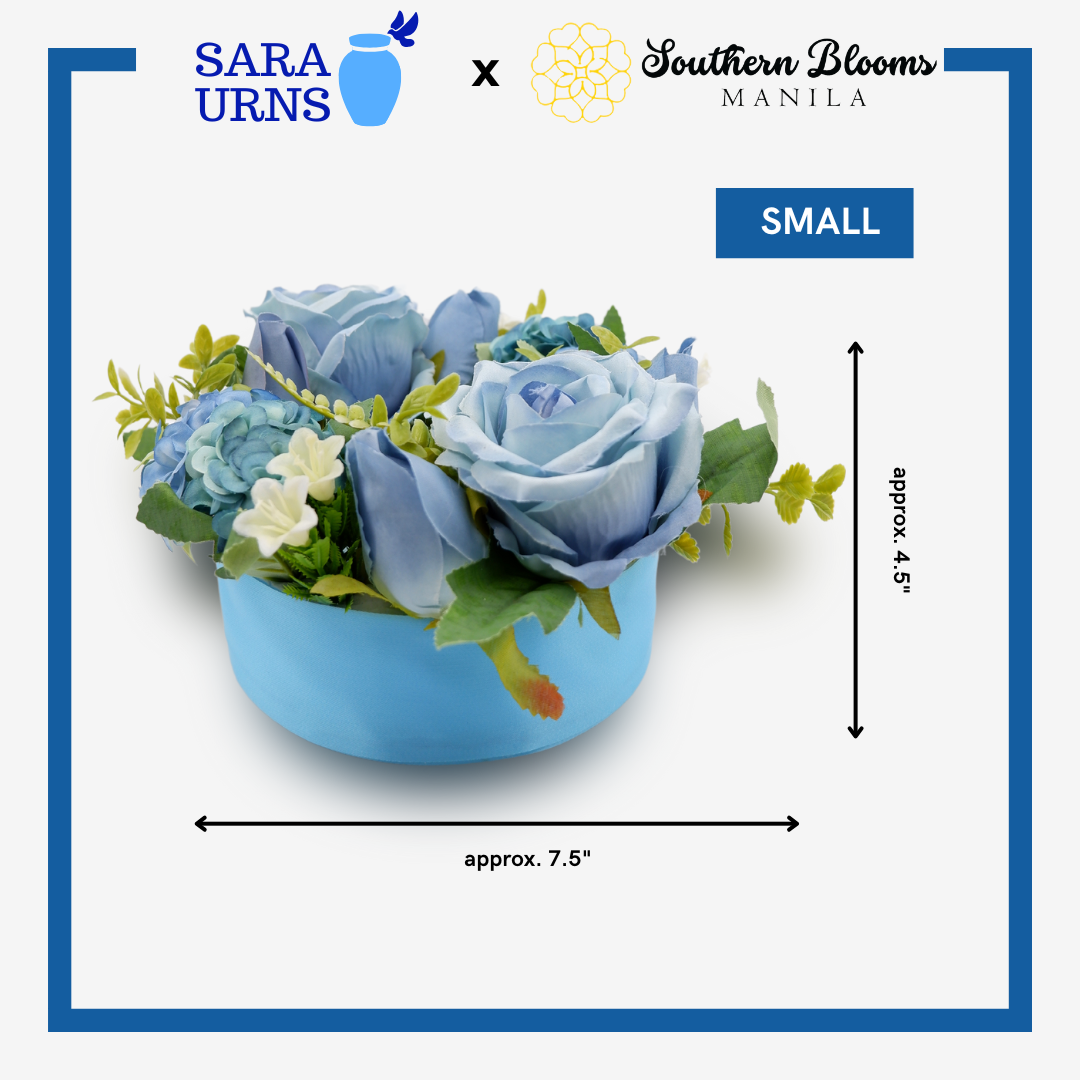 Small Forever Urn Flower Arrangement Blue