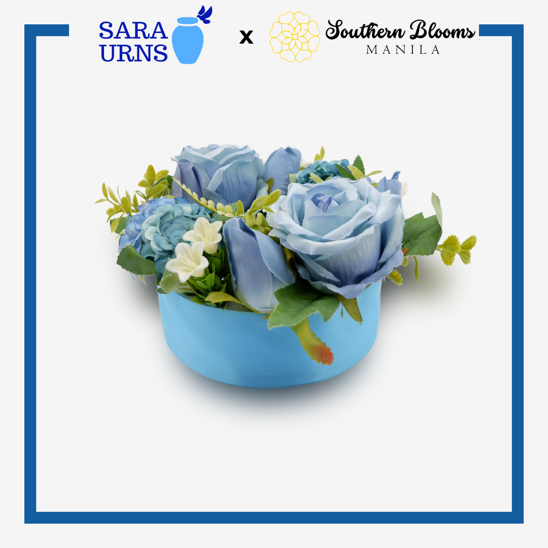 Small Forever Urn Flower Arrangement Blue