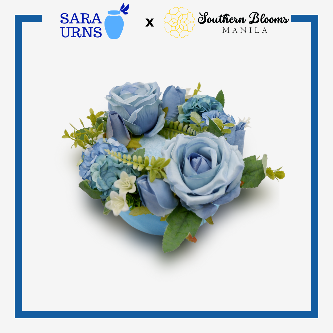 Small Forever Urn Flower Arrangement Blue